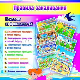 Комплект "ПРАВИЛА ЗАКАЛИВАНИЯ": 8 плакатов